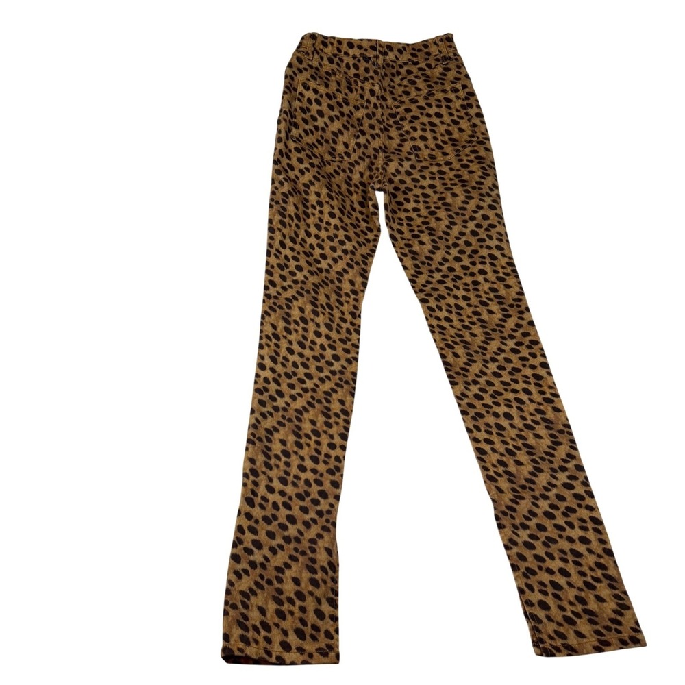 WeWoreWhat Womens Leopard Print High Rise Skinny Pants Tan Black Size 27